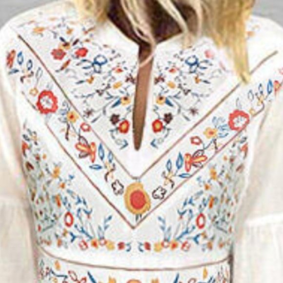 Stephanie Boho White Maxi Floral Dress - Picture 3 of 3